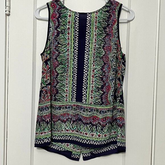 Lilly Pulitzer Iona tank blouse 100% silk Not Too Catty print size small preppy - Picture 2 of 9